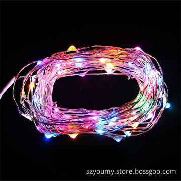 5m 50LED Christmas Holiday Mini LED Copper Wire String Lights RGB